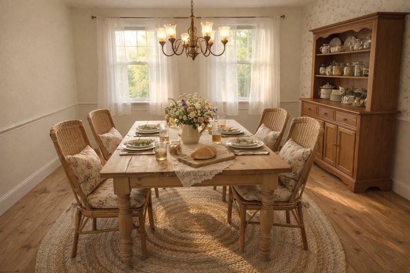 Dining room transformed to Cottagecore style