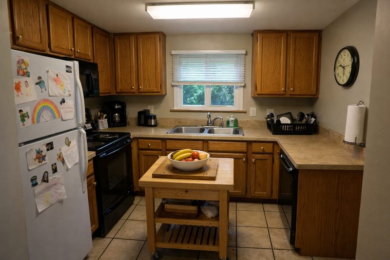 Kitchen before AI renovation
