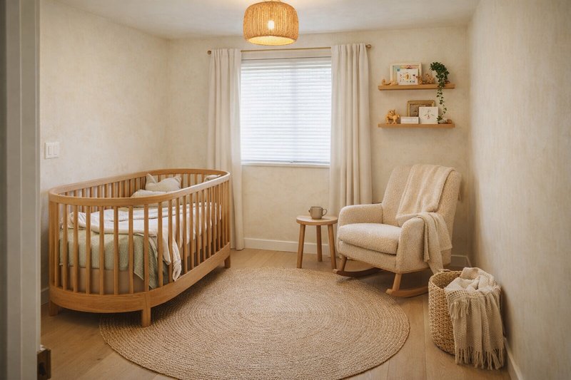 Nursery transformed to Organic Modern style