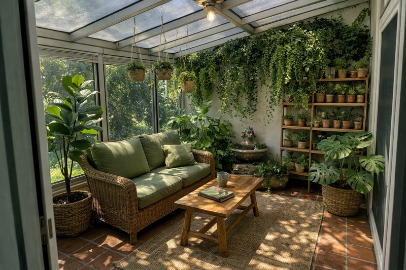Sunroom transformed to Biophilic style